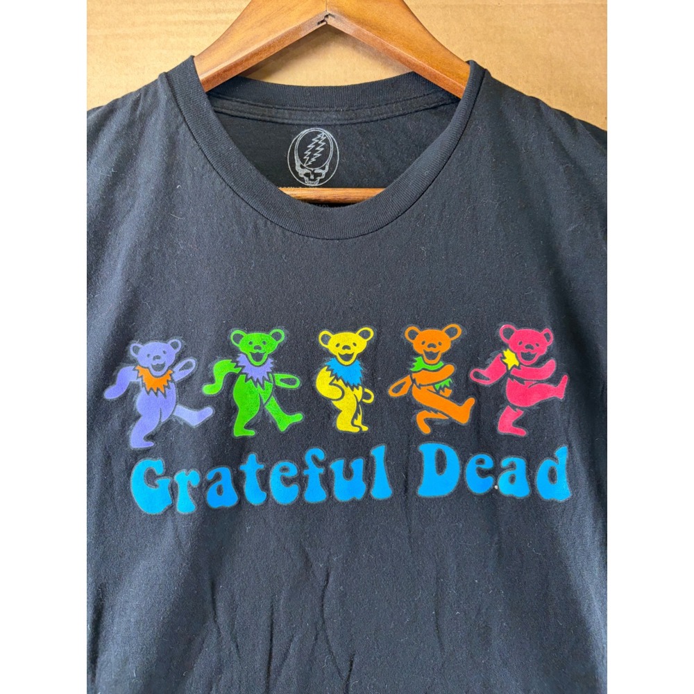 Grateful Dead Dancing Bears Shirt Mens M Black Rainbow Bears Graphic Rock Band